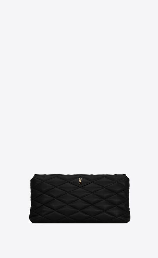 SADE PUFFER ENVELOPE CLUTCH IN SATIN