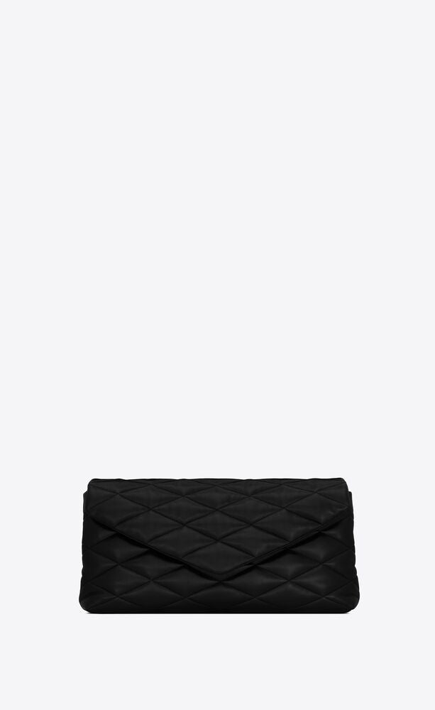 SADE PUFFER ENVELOPE CLUTCH IN SATIN