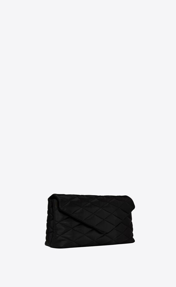 SADE PUFFER ENVELOPE CLUTCH IN SATIN