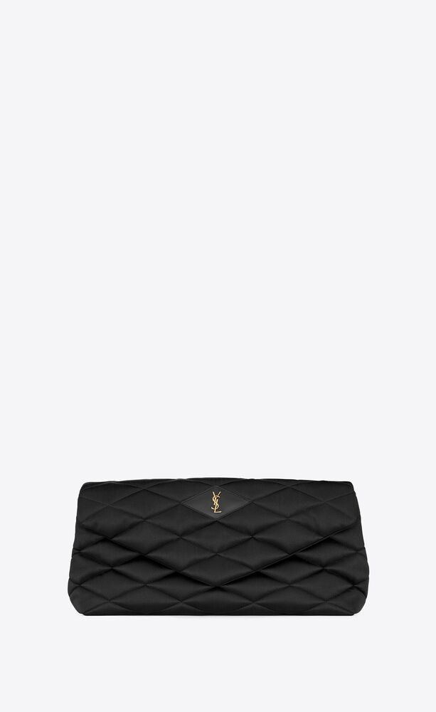 SADE PUFFER ENVELOPE CLUTCH IN SATIN