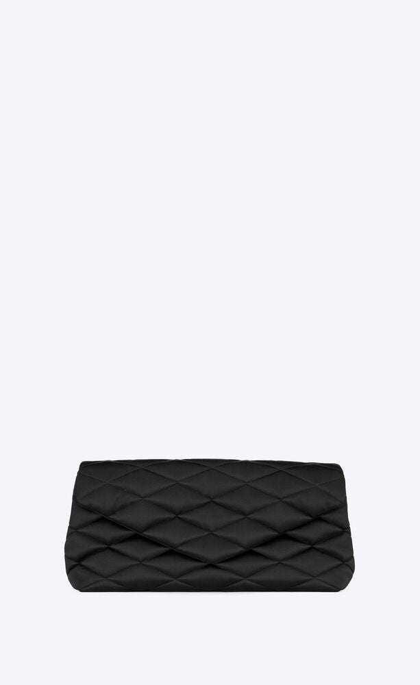 SADE PUFFER ENVELOPE CLUTCH IN SATIN