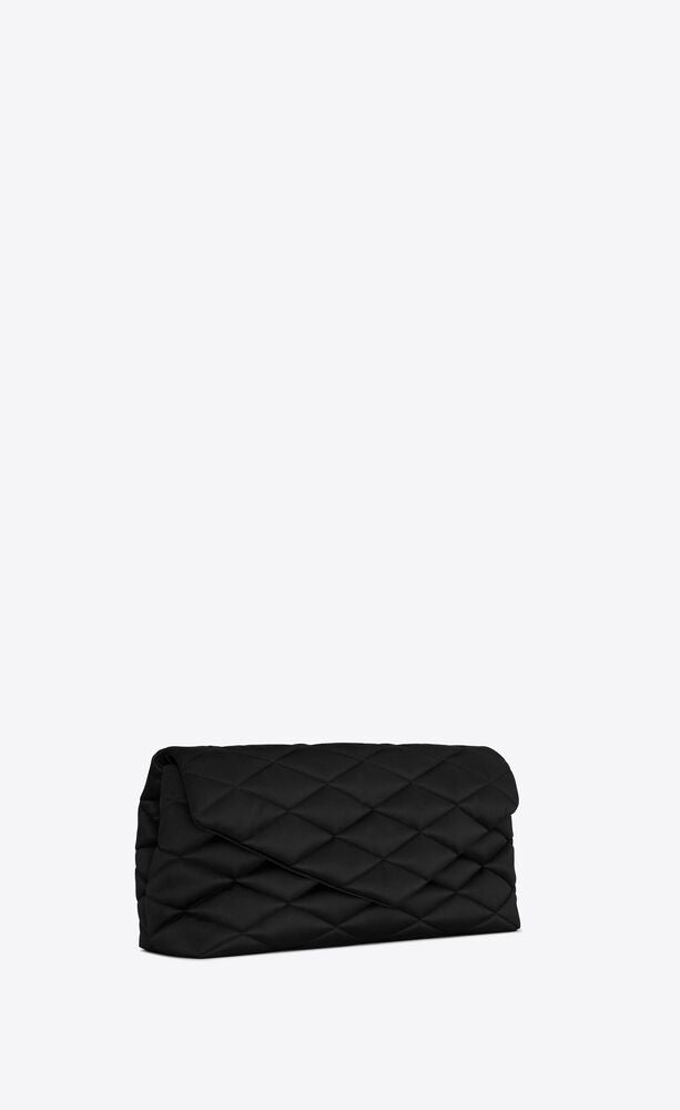 SADE PUFFER ENVELOPE CLUTCH IN SATIN