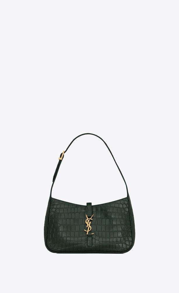 LE 5 À 7 HOBO BAG IN CROCODILE-EMBOSSED LEATHER