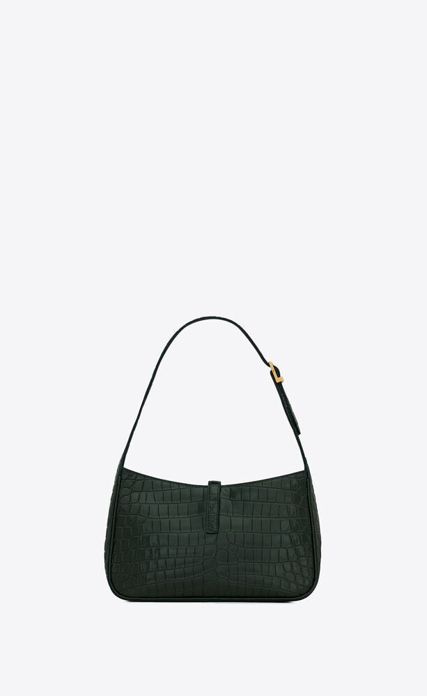 LE 5 À 7 HOBO BAG IN CROCODILE-EMBOSSED LEATHER