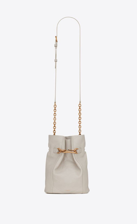 BLANC VINTAGE LE MAILLON HOOK BUCKET BAG IN SUPPLE LEATHER