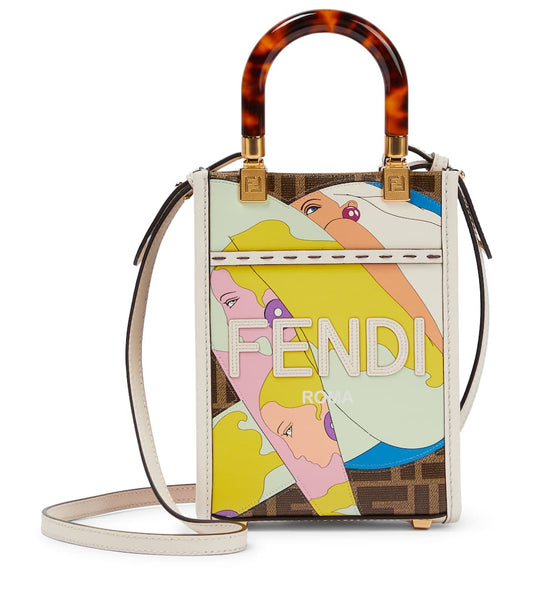 Sunshine Mini printed leather tote