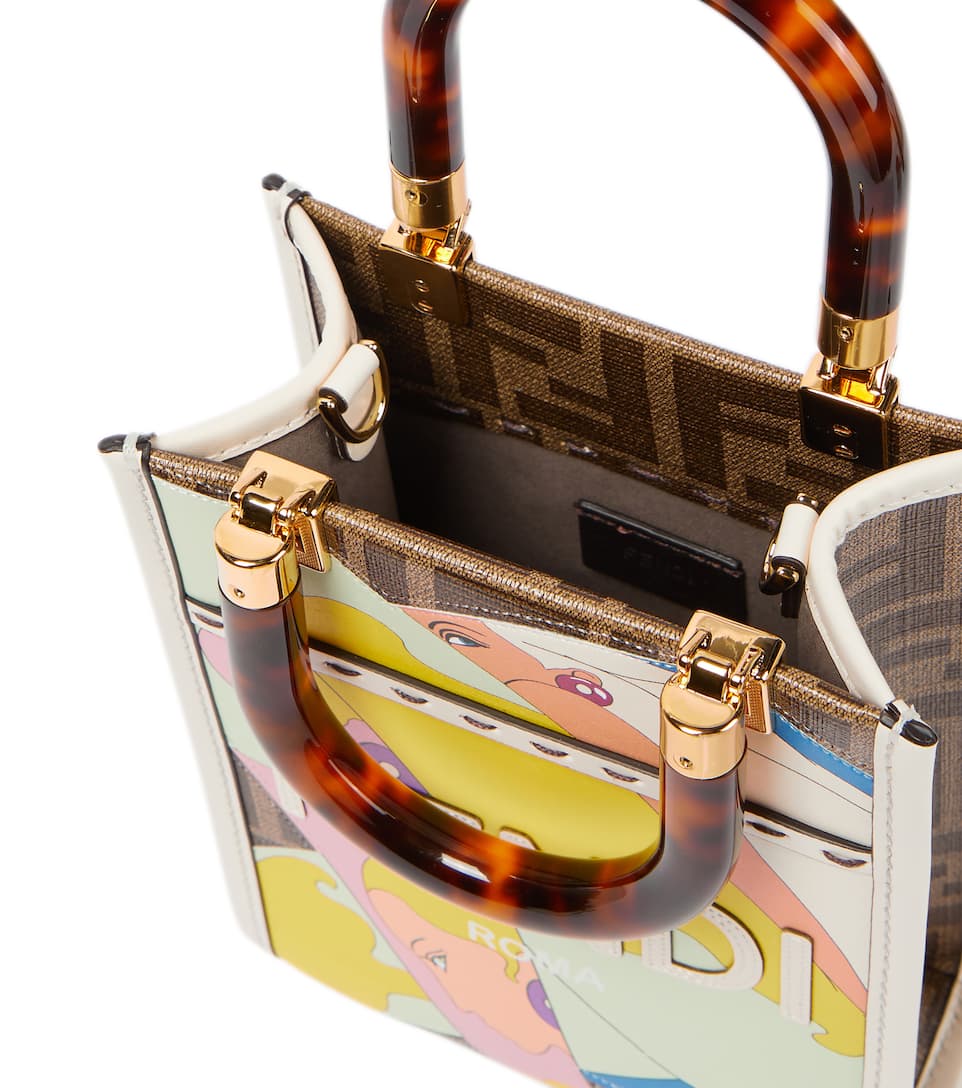 Sunshine Mini printed leather tote