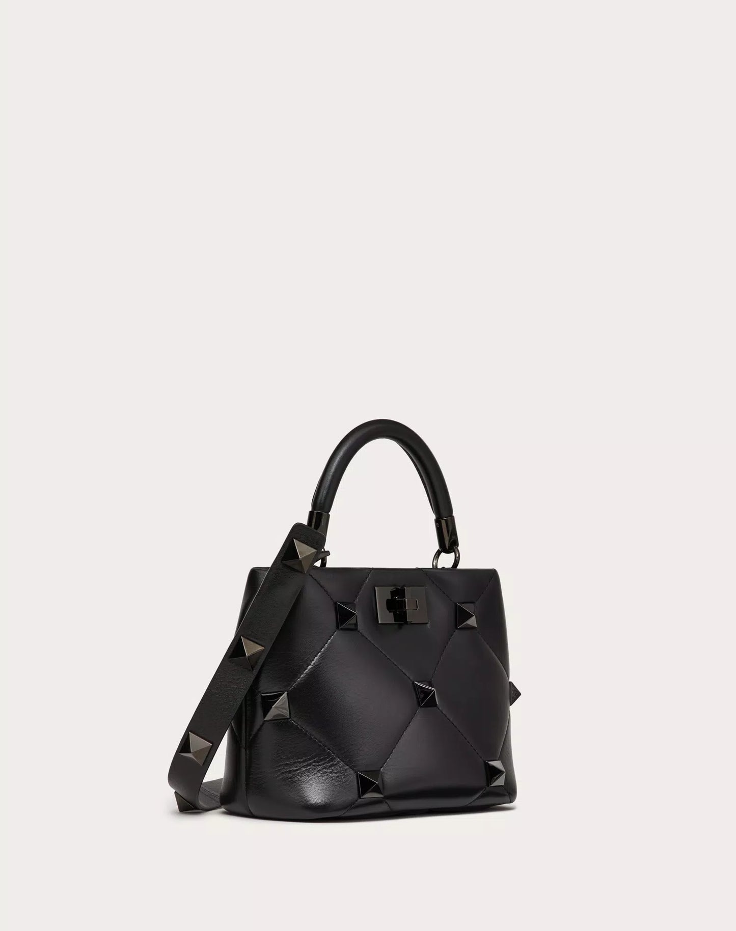 SMALL ROMAN STUD THE HANDLE BAG IN NAPPA LEATHER WITH TONE-ON-TONE STUDS