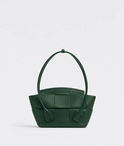 Small intreccio grained leather top handle bag