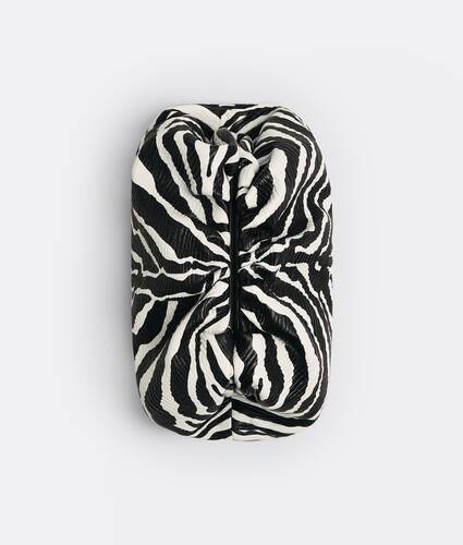 Zebra printed leather clutch