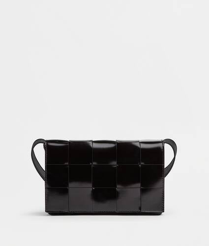 Intreccio brushed leather cross-body bag