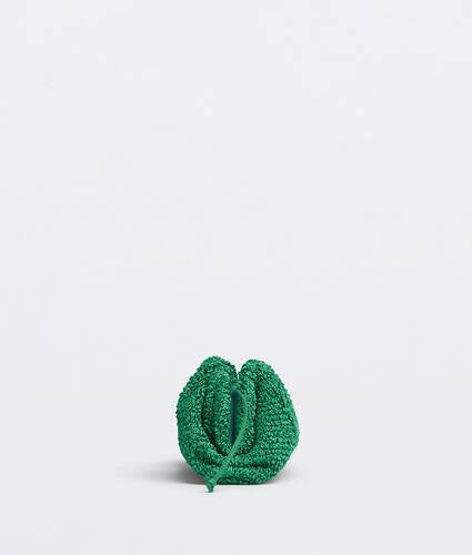 Mini bouclé curly raffia clutch with strap