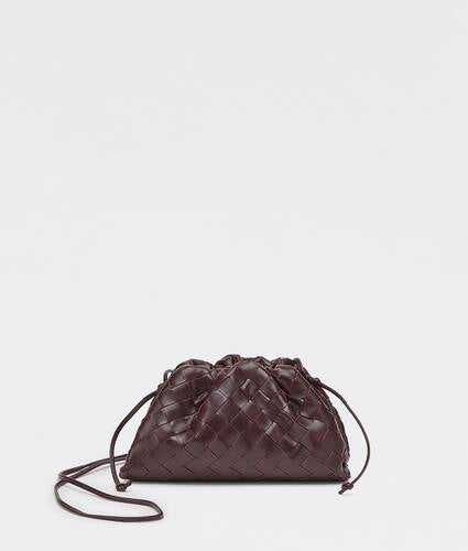 Mini intrecciato leather clutch with strap