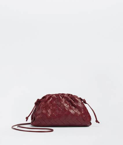 Mini intrecciato leather clutch with strap