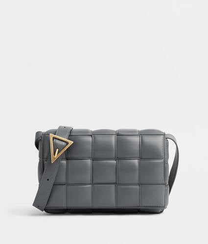 Padded intreccio leather cross-body bag