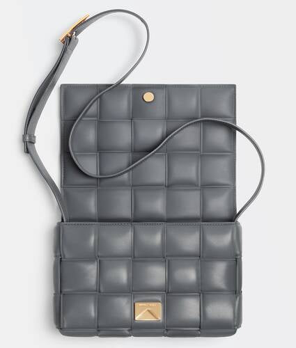 Padded intreccio leather cross-body bag