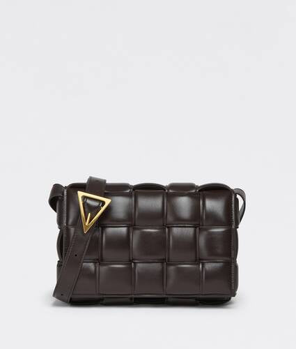 Padded intreccio leather cross-body bag