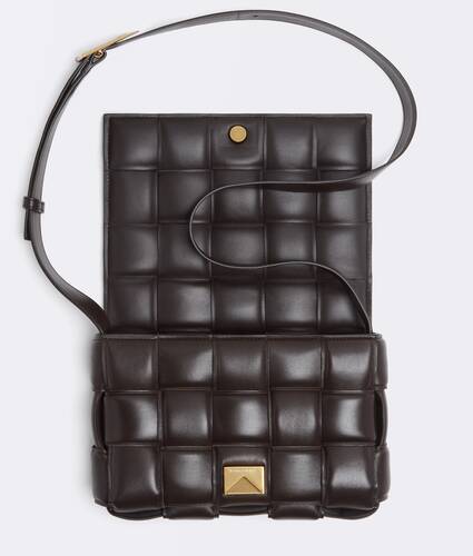 Padded intreccio leather cross-body bag