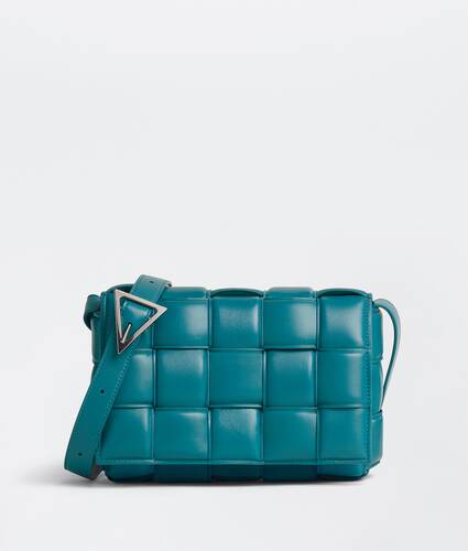 Padded intreccio leather cross-body bag