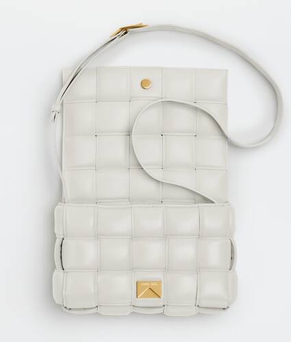 Padded intreccio leather cross-body bag