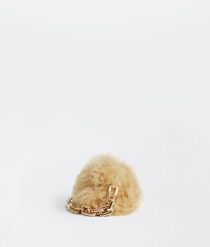 Shearling clutch with chain