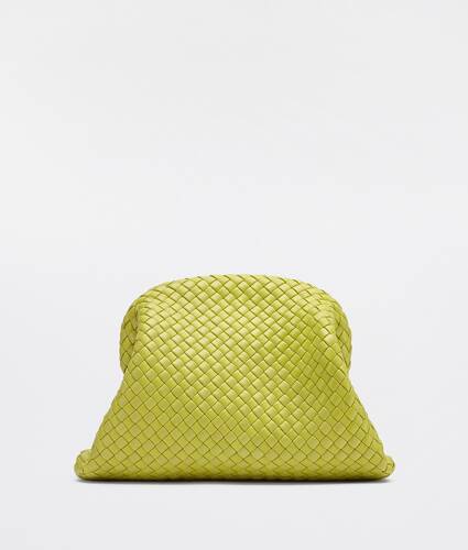 Padded intrecciato leather clutch