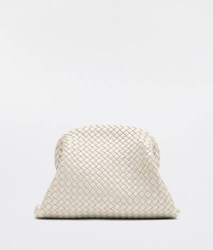 Padded intrecciato leather clutch