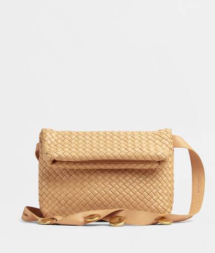 Padded intrecciato leather crossbody bag