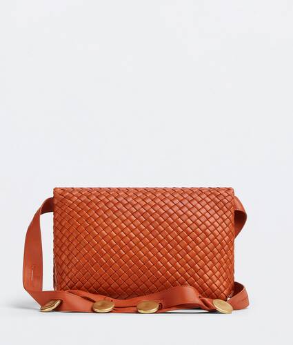 Padded intrecciato leather crossbody bag