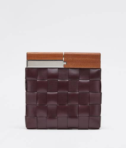 Intrecciato leather clutch