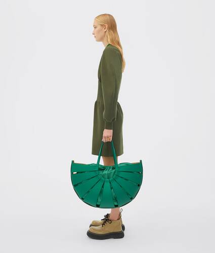 Large cut-out leather tote bag