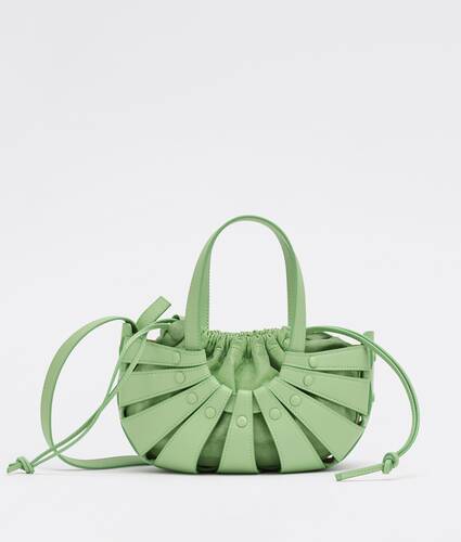 Small cut-out leather tote bag with detachable strap