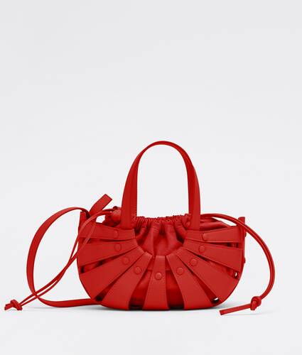 Small cut-out leather tote bag with detachable strap