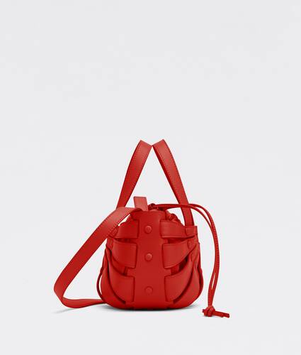 Small cut-out leather tote bag with detachable strap