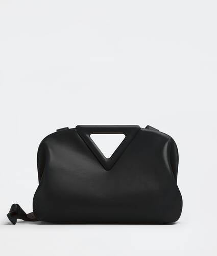 Medium leather top handle bag with detachable strap