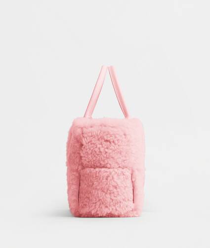 Small intreccio shearling tote bag