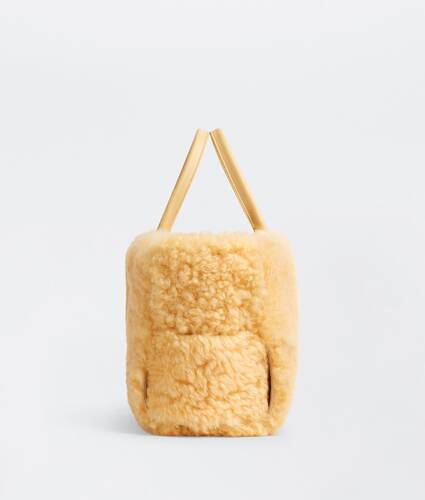 Small intrecciato shearling tote bag