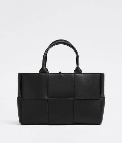 Small intreccio grained leather tote bag