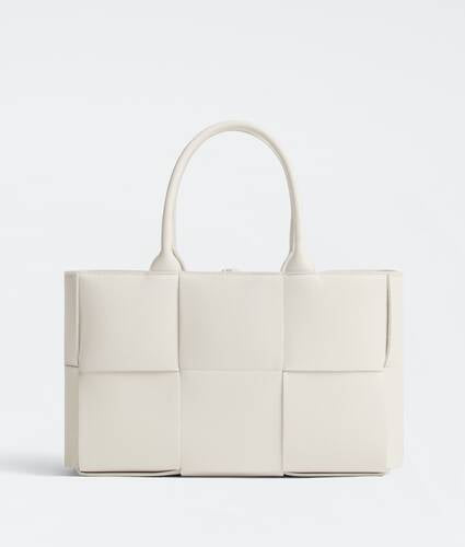 Small intreccio grained leather tote bag