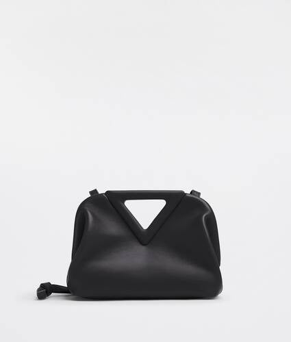 Small leather top handle bag with detachable strap