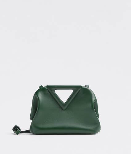 Small leather top handle bag with detachable strap