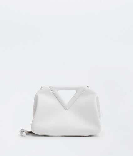 Small leather top handle bag with detachable strap