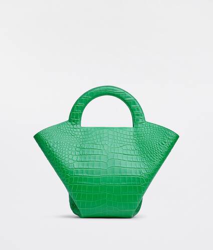 Medium embossed leather top handle tote bag