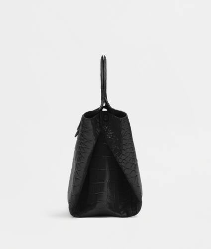 Medium embossed leather top handle tote bag