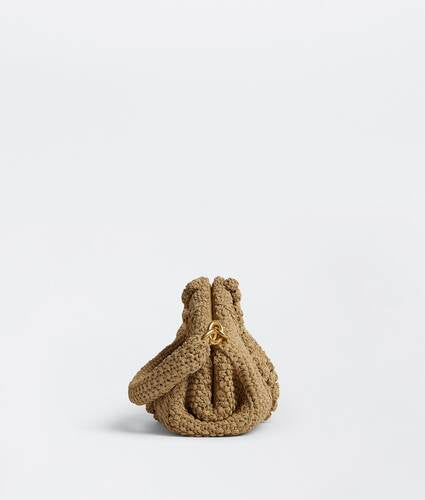 Small knitted wool top handle bag