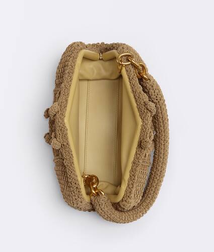 Small knitted wool top handle bag