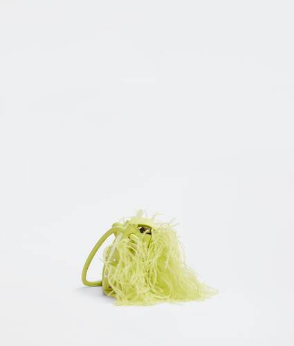 Small leather and ostrich feather crossbody bag