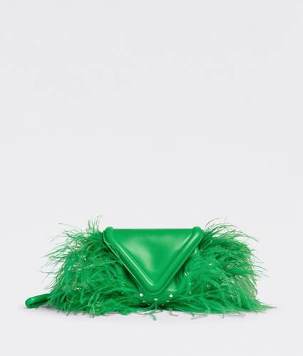 Small leather and ostrich feather crossbody bag