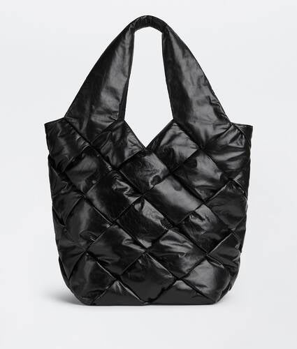 Medium padded intrecciato leather tote bag