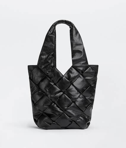 Small padded intreccio leather tote bag